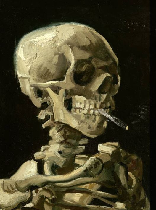 Skull with a Burning Cigarette - Van Gogh